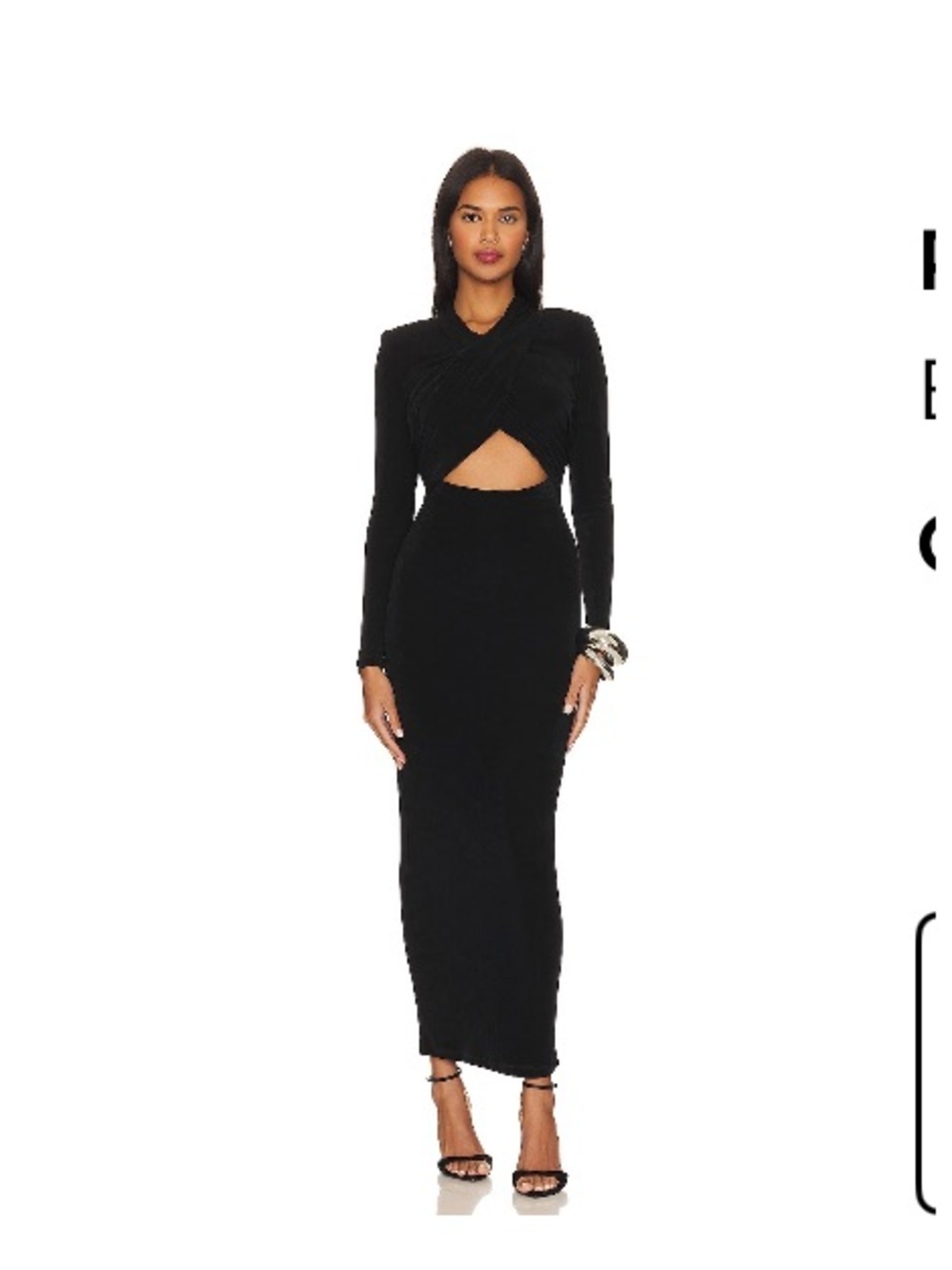 Bardot Reno Slinky Knit Midi Dress in Black Cut Out Size Large NWT